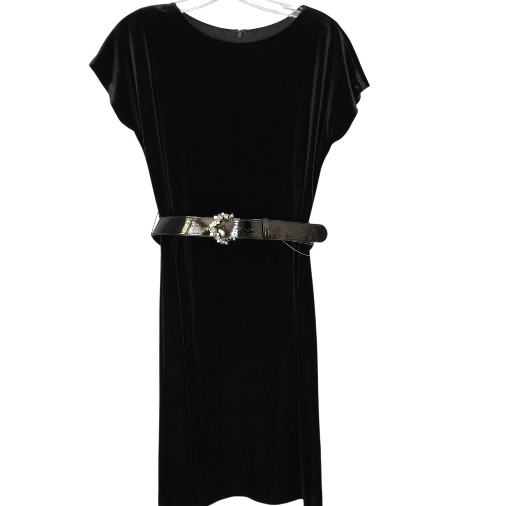 ALYX Black Velvet Mini Dress w/ Rhinestone Belt Goth Glam Dark Academia Coquette